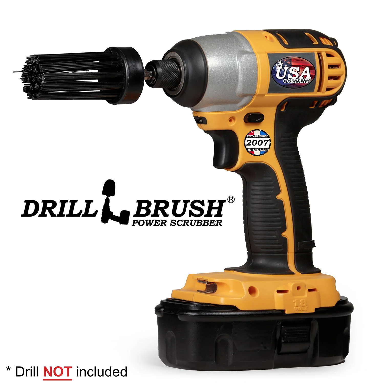 1in Black Brush - Ultra Stiff Stiffness - Long Bristles - Grill & Industrial Spot Cleaning | 1in-L-K-QC-DB - Image 2