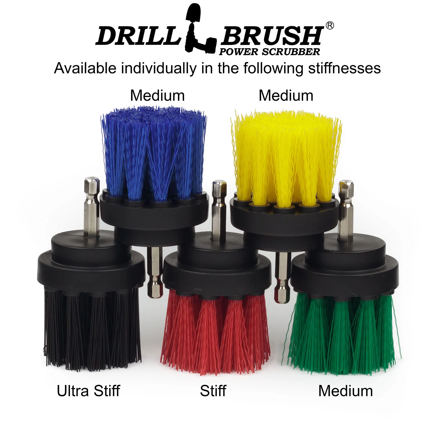2in Blue Brush - Medium Stiffness - Long Bristles - Pool & Marine Cleaning | 2in-L-B-QC-DB - Image 5