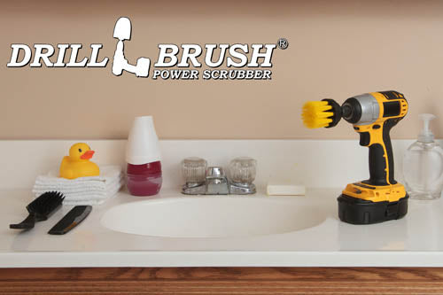 2in Yellow Brush - Medium Stiffness - Long Bristles - Bathroom Spot Cleaning | 2in-L-Y-QC-DB - Image 4