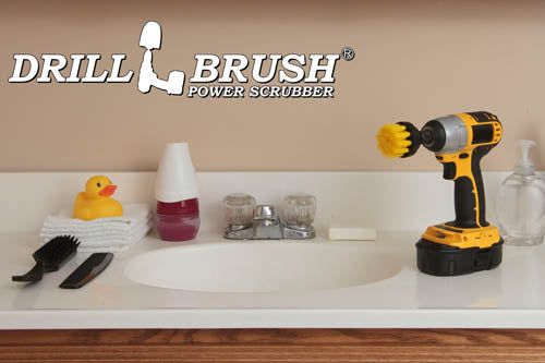 2in Yellow Brush - Medium Stiffness - Short Bristles - Bathroom Spot Cleaning | 2in-S-Y-QC-DB - Image 5