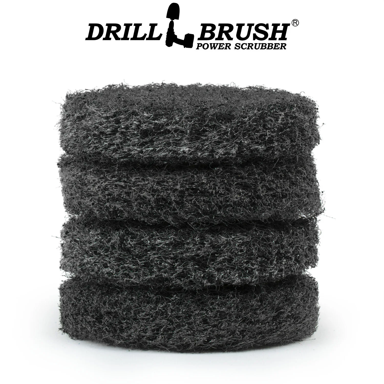 4in Black Scrub Pad 4 Pack