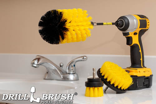 4in Flat Brush, 2in Short Brush, and Jumbo Original all in Medium Yellow Plus 5" Extension - All Purpose Cleaner with Extender | Y-S-42J-5X-QC-DB - Image 6