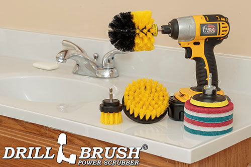 Original, 4in, & 2in Medium Yellow Brushes w/ 4in Variety Pads - Bathroom Cleaning | S-Y42O-P4-2WRB-3V-QC-DB - Image 8