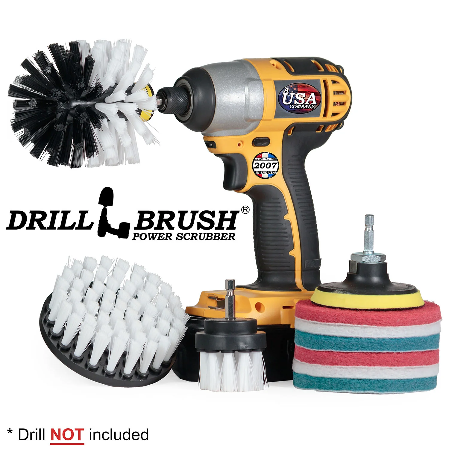 Original, 4in, & 2in Soft White Brushes w/ 4in Variety Pads - Home & Auto | S-W42O-P4-2WRB-3V-QC-DB - Image 2