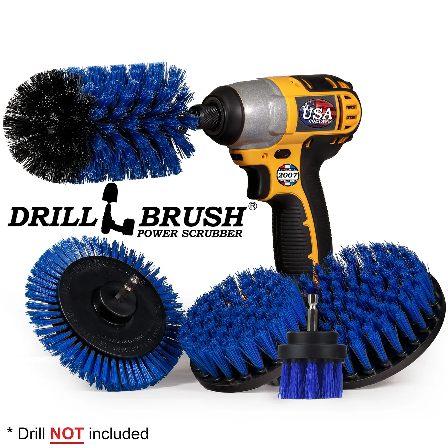 5in Flat Brush, 4in Flat Brush, 2in Short Brush, and Jumbo Original all in Medium Blue - Aquarium Cleaning Products | B-S-E542J-QC-DB - Image 2