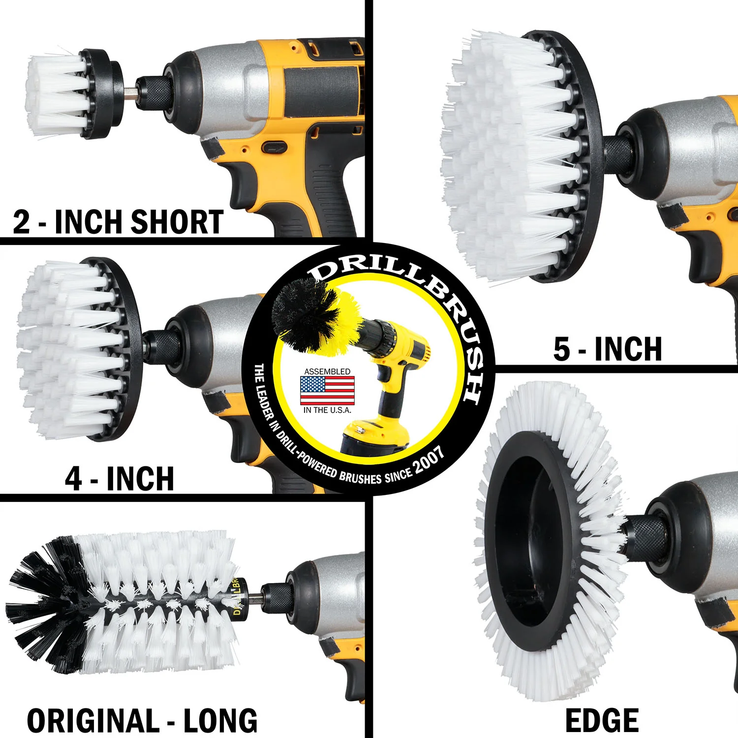5in Flat Brush, 4in Flat Brush, 2in Short Brush, and Jumbo Original all in Soft White - Home & Auto Cleaning Products | W-S-E542J-QC-DB - Image 3