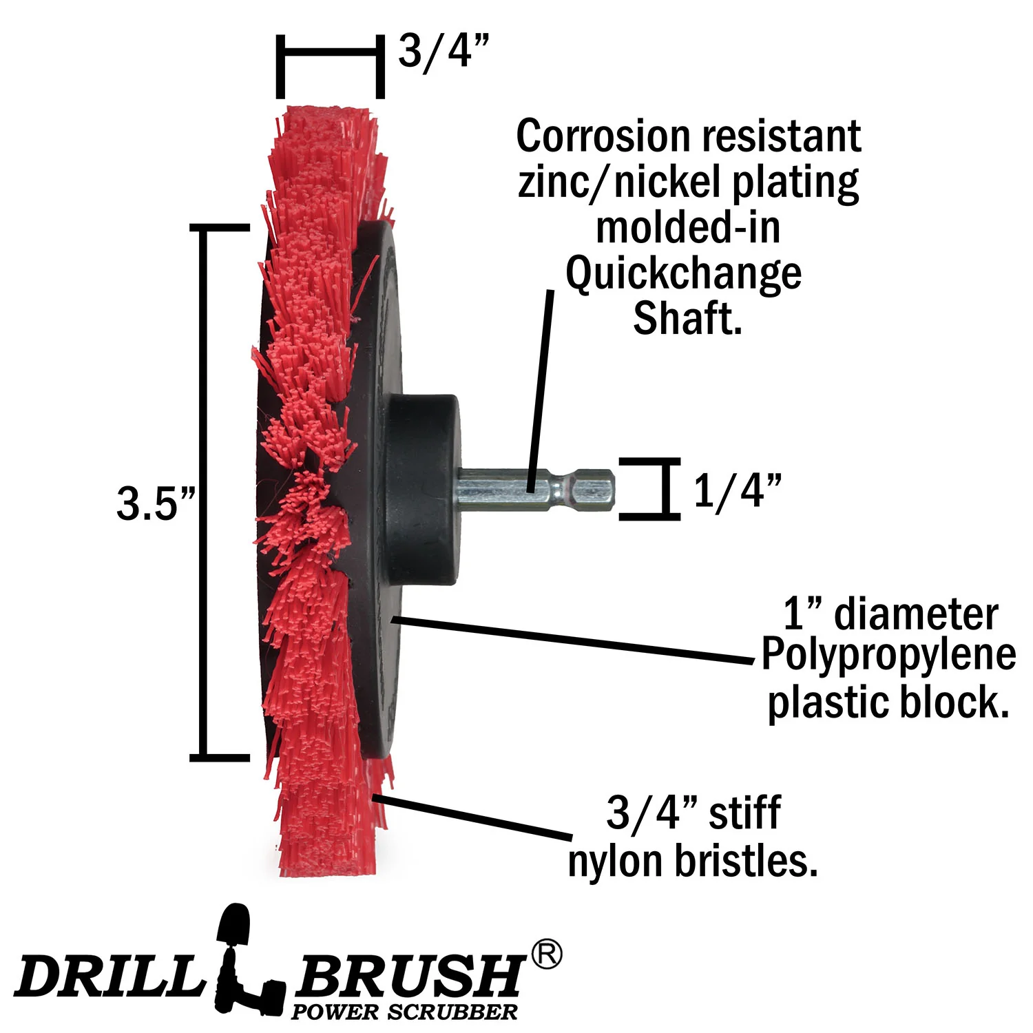 5in Flat Brush, 4in Flat Brush, 2in Short Brush, and Jumbo Original all in Stiff Red - Outdoor & Patio Cleaning Products | R-S-E542J-QC-DB - Image 6