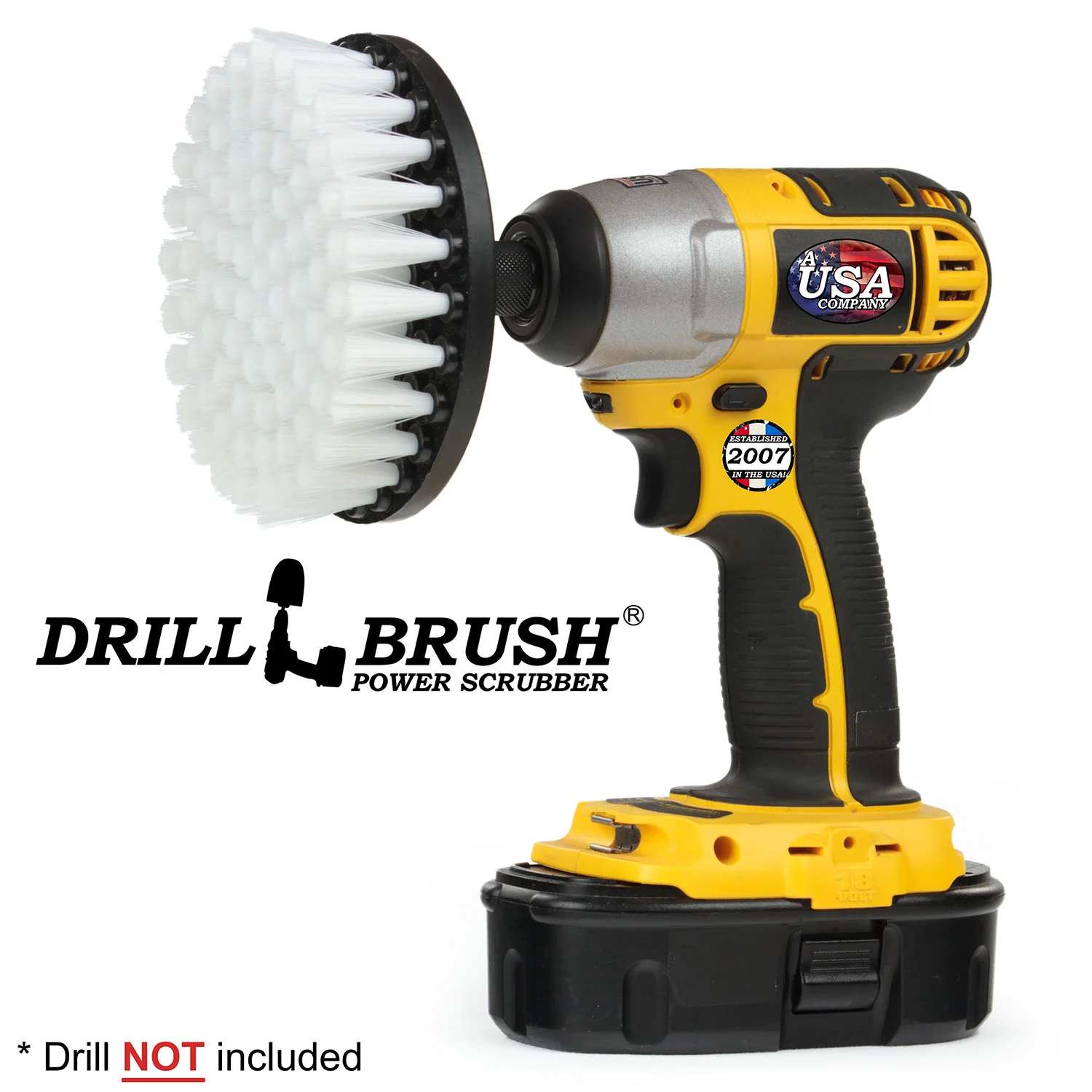 5in White Brush - Soft Bristles - Home & Auto Cleaning | 5in-S-W-QC-DB - Image 2