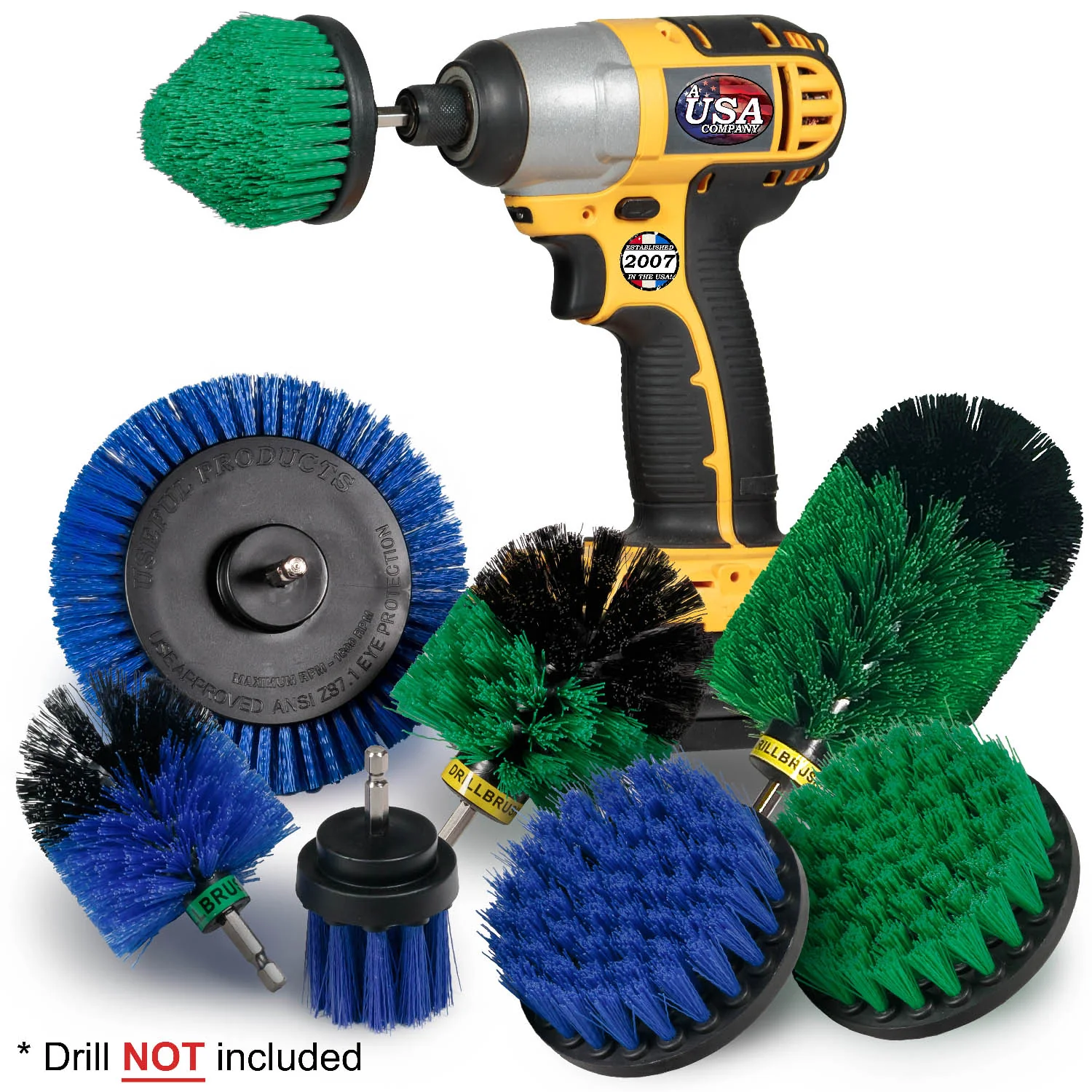 8-piece Medium Green and Blue Variety Kit - Medium Bristles - Kitchen, Marine, Pool, and Pet Cleaning | G4CJO-BE4M-B2L-QC-DB - Image 2