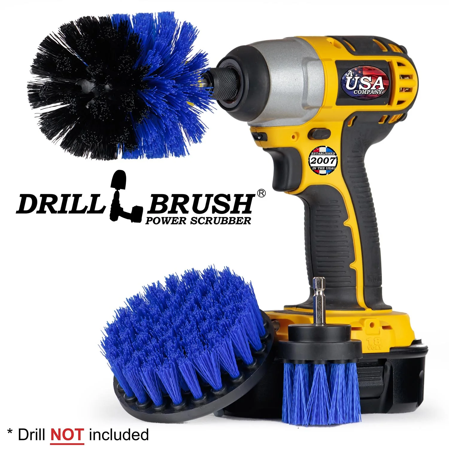 Original, 4in, & 2in-L Blue Brushes - Medium Bristles - Marine & Pool Cleaning | B-4OS-2L-QC-DB - Image 2