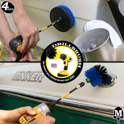 Mini & 4in Blue Brushes & 5in Extension - Medium Stiffness - Marine & Pool | B-S-4M-5X-QC-DB - Image 4