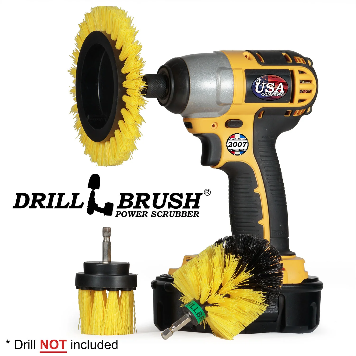 Edge Brush, 2in Long, and Mini Original all in Medium Stiffness Yellow - Shower Cleaning Supplies | Y-EMS-2L-QC-DB - Image 2