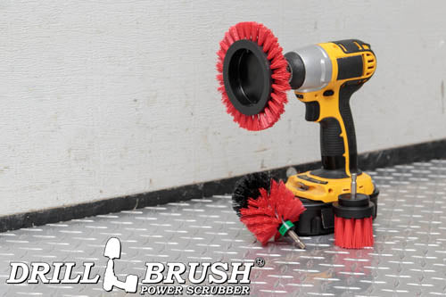 Edge Brush, 2in Long, and Mini Original Brush all in Stiff Red - Outdoor Power Scrubber | R-EMS-2L-QC-DB - Image 6