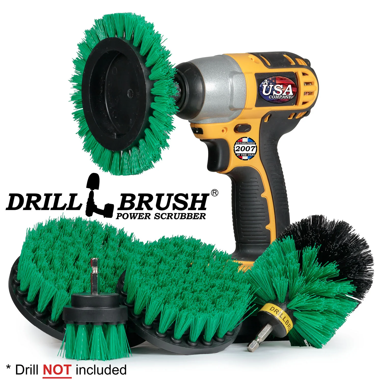 Edge, Original, 5in, 4in, & 2in Green Brushes - Medium Bristles - Kitchen & Appliance | G-S-E542O-QC-DB - Image 2
