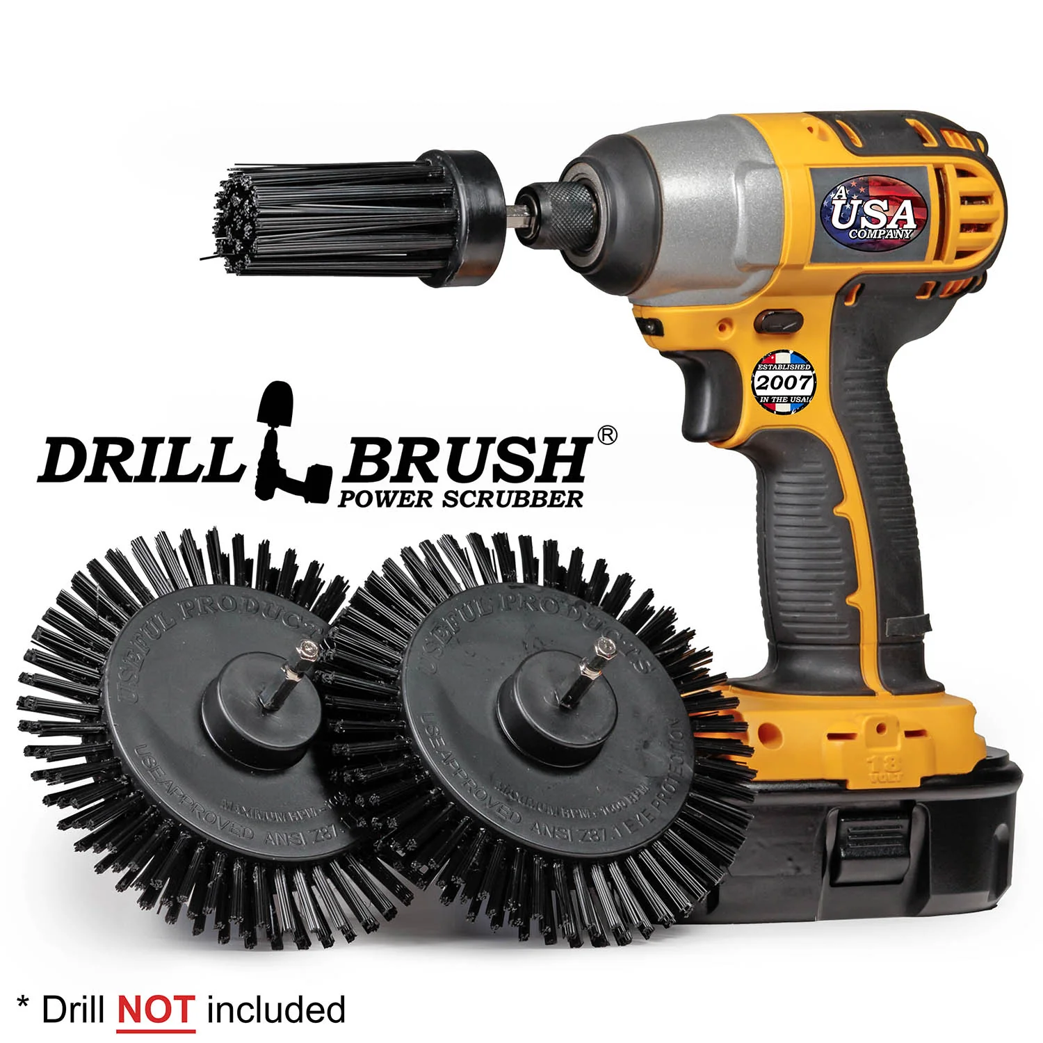 Edge x2 and 1 inch Long Black Brushes - Ultra Stiff Bristles - Grill & Industrial Cleaning | K-EES-1L-QC-DB - Image 2