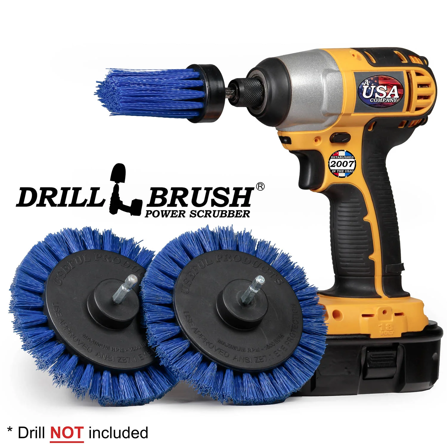 Edge x2 and 1 inch Long Blue Brushes - Medium Bristles - Marine & Pool Cleaning | B-EES-1L-QC-DB - Image 2
