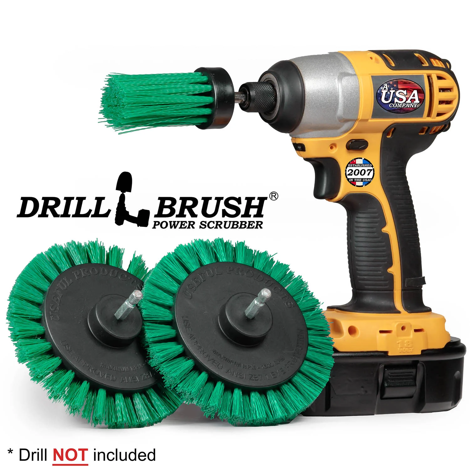 Edge x2 and 1 inch Long Green Brushes - Medium Bristles - Kitchen Cleaning | G-EES-1L-QC-DB - Image 2