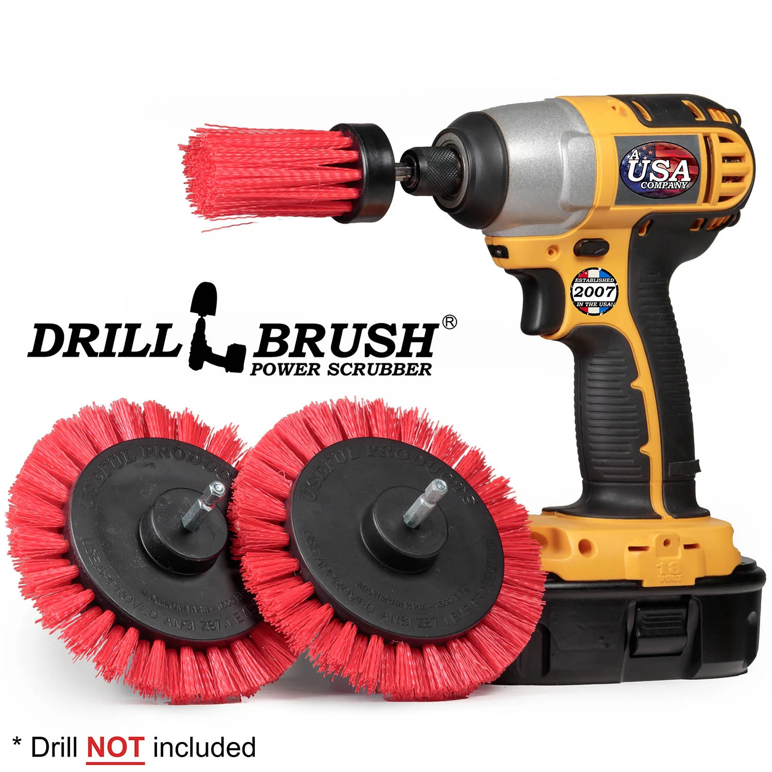 Edge x2 and 1 inch Long Red Brushes - Stiff Bristles - Outdoor & Patio Cleaning | R-EES-1L-QC-DB - Image 2