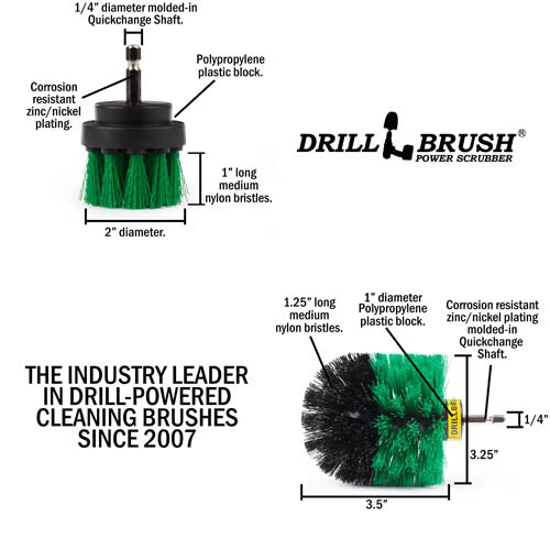 Original & 2in Green Brushes - Medium Stiffness - Kitchen & Appliance Cleaning | G-S-2O-QC-DB - Image 5