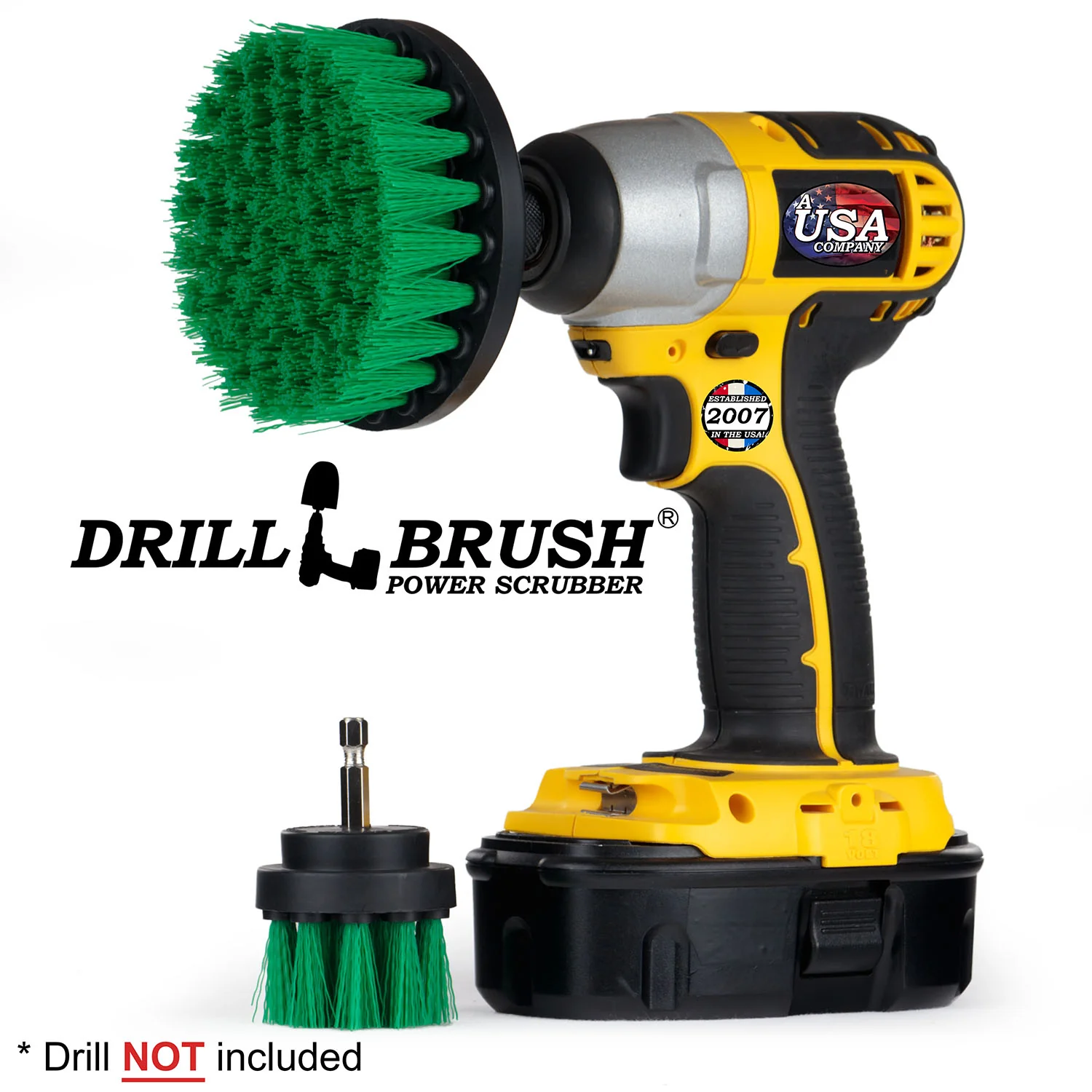 4in & 2in Green Brushes - Medium Bristles - Kitchen & Appliance Cleaning | G-S-42-QC-DB - Image 2
