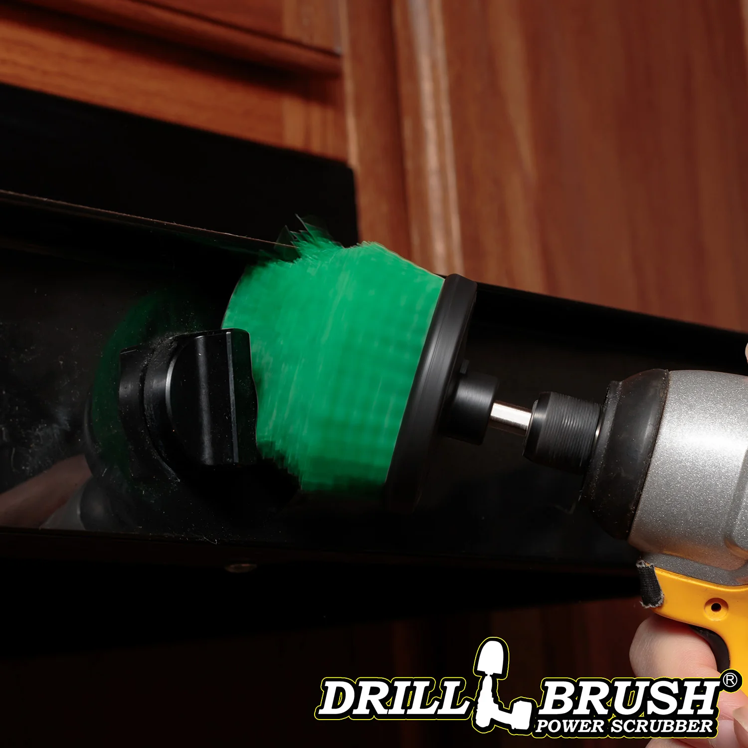 Green Corner Brush - Medium Bristles - Cone Shaped - Kitchen Cleaning | C-S-G-QC-DB - Image 2