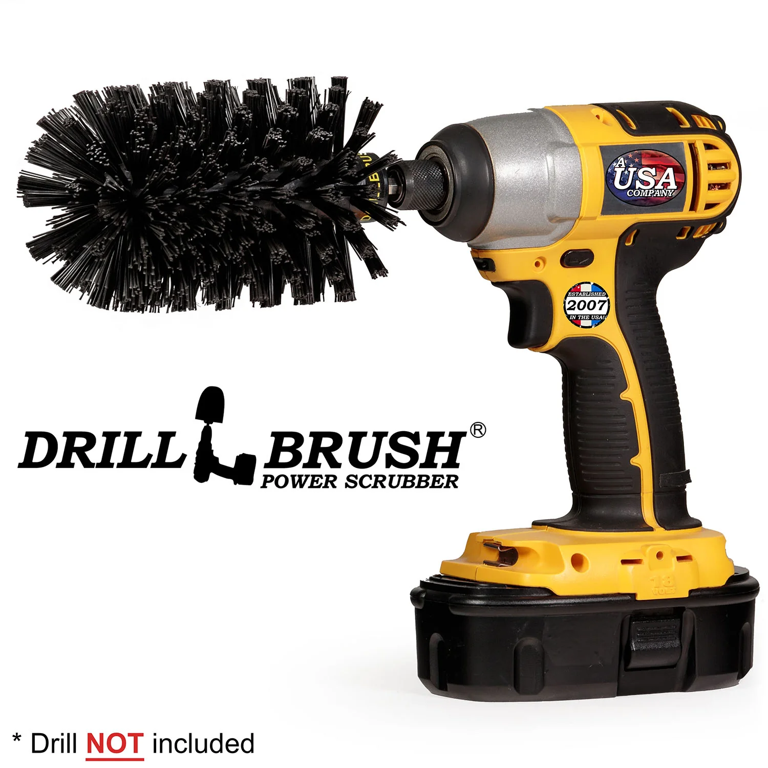 Jumbo Original Black Brush - Ultra Stiff - Heavy Duty Cleaning & Paint Removal | J-S-K-QC-DB