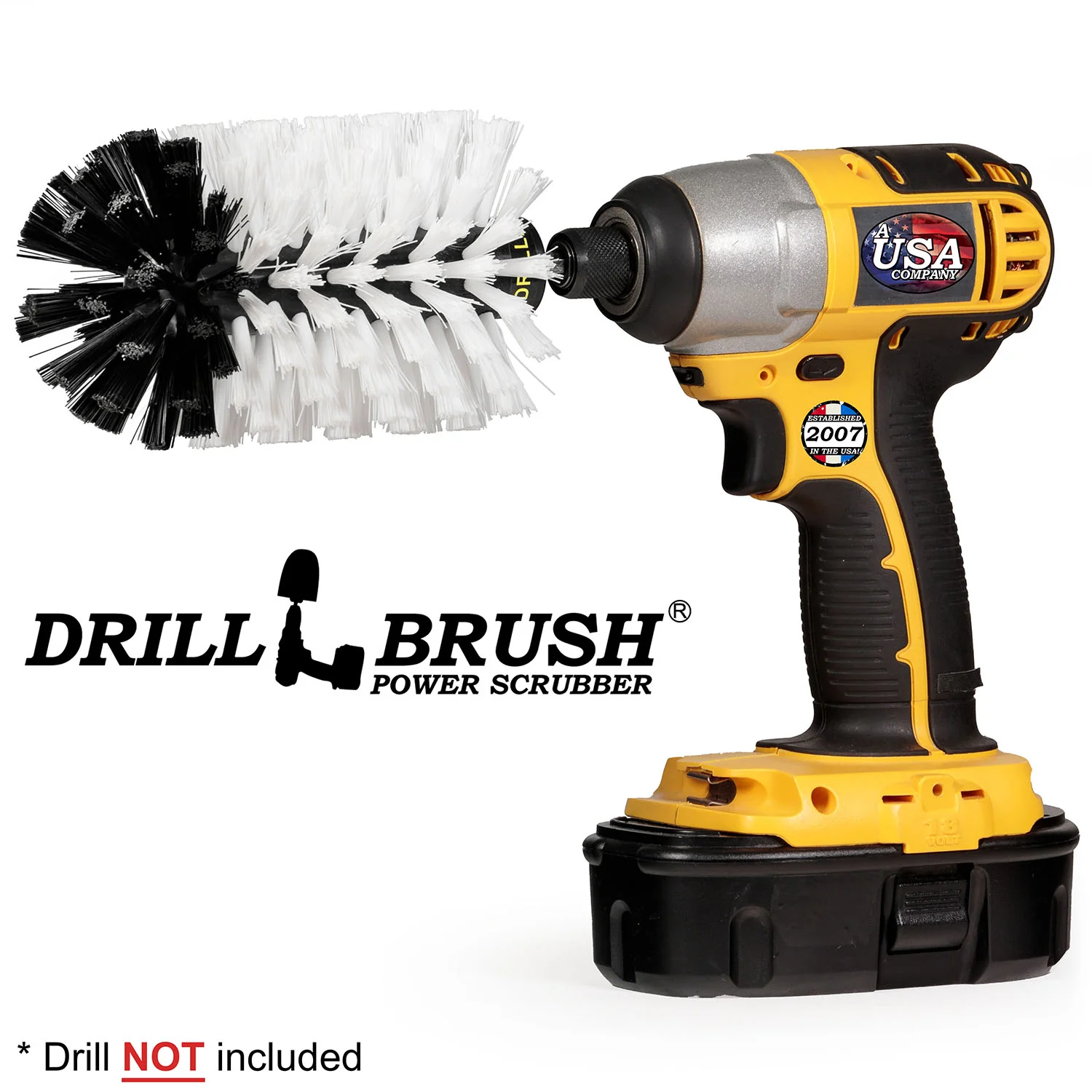 Jumbo Original White Brush - Soft Bristles - Bullet Shaped - Home & Auto Cleaning | J-S-W-QC-DB