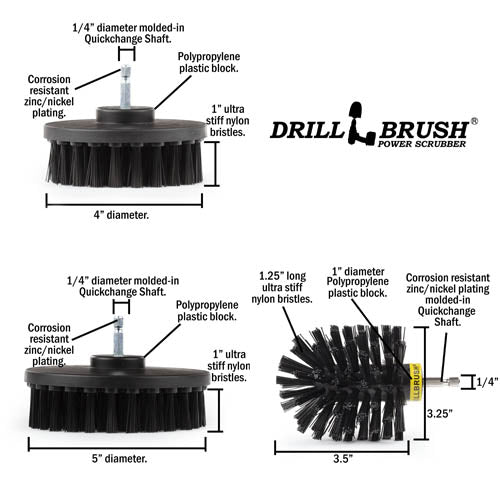 Ultimate Black Brush Kit - Ultra Stiff Bristles - Heavy Duty & Grill Cleaning | K-542OMS-2L-QC-DB - Image 6