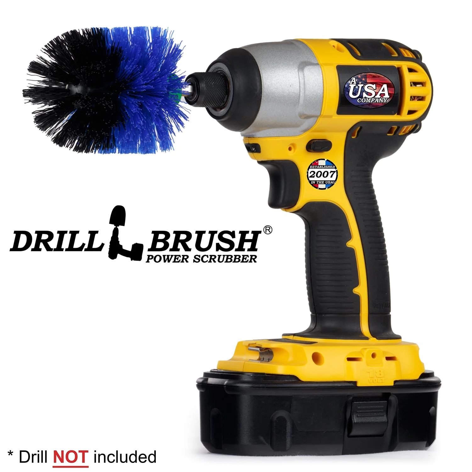 Mini Blue Brush - Medium Stiffness Bristles - Bullet Shaped - Pool & Marine | M-S-B-QC-DB