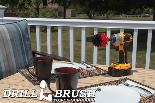 Mini Red Brush - Stiff Bristles - Bullet Shaped - Masonry & Lawn Furniture Cleaning | M-S-R-QC-DB - Image 5