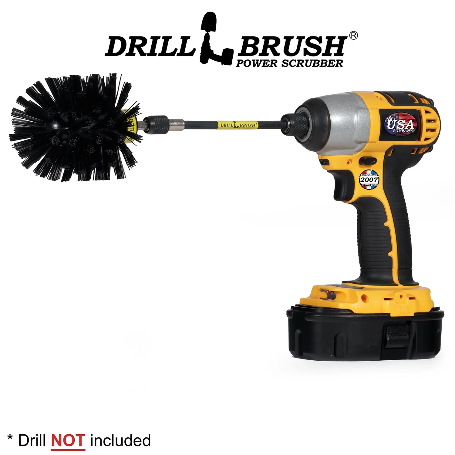 Original Black Brush & 5in Ext. - Ultra Stiff - Heavy Duty Cleaning & Paint Removal | O-S-K-5X-QC-DB - Image 2