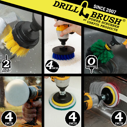Original, 4in, & 2in Medium Variety Brushes w/ 4in Variety Pads - Household Cleaning | S-Y2-GO-B4-P4-2WRB-3V-QC-DB - Image 3