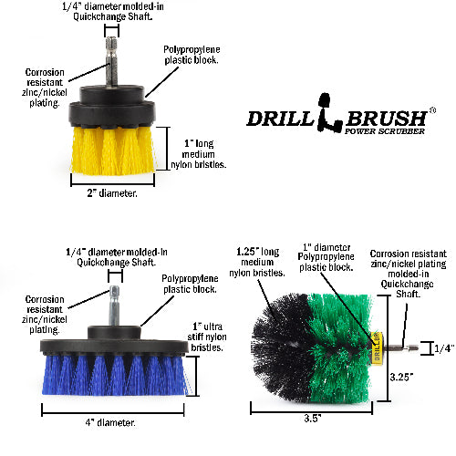 Original, 4in, & 2in Medium Variety Brushes w/ 4in Variety Pads - Household Cleaning | S-Y2-GO-B4-P4-2WRB-3V-QC-DB - Image 6