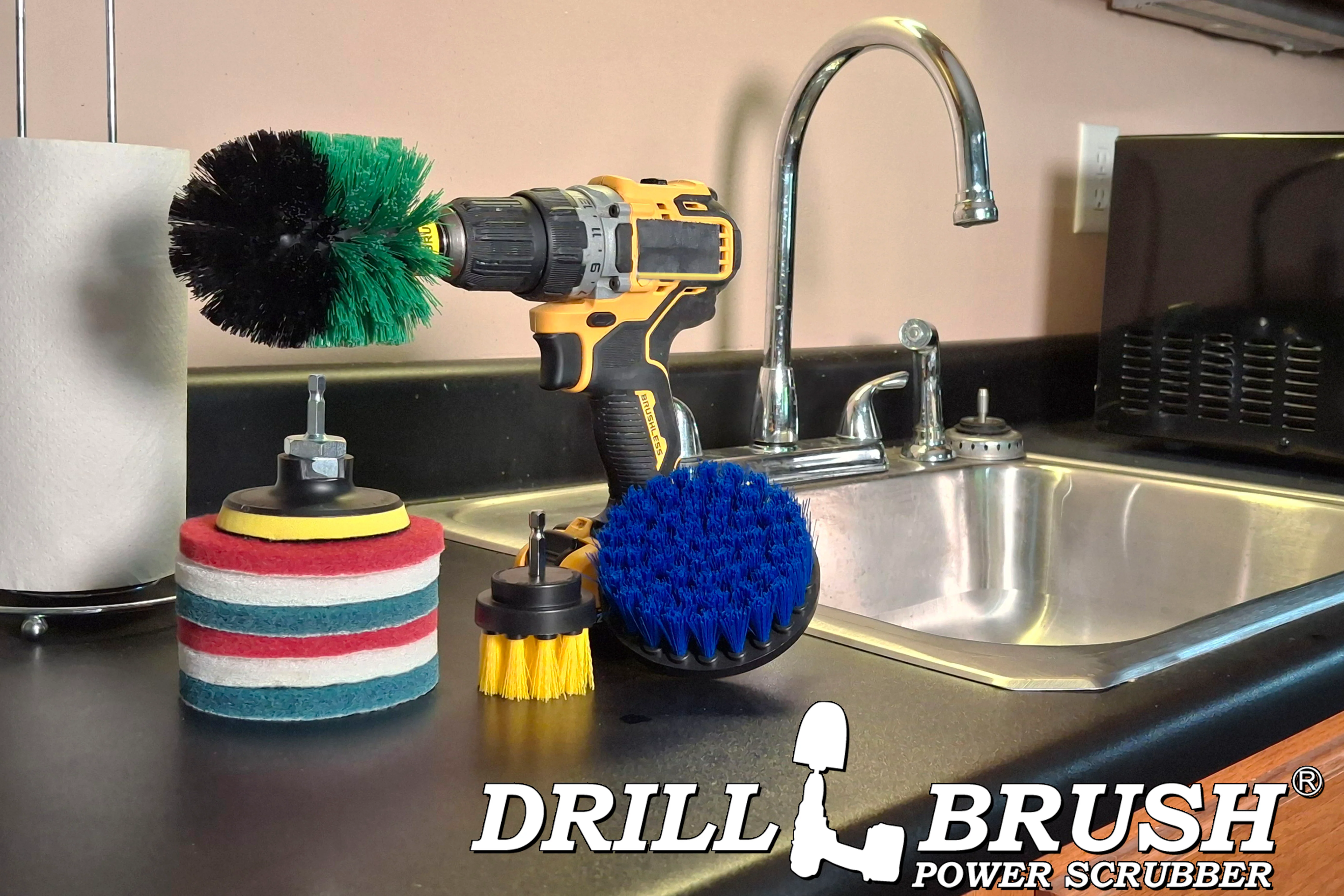 Original, 4in, & 2in Medium Variety Brushes w/ 4in Variety Pads - Household Cleaning | S-Y2-GO-B4-P4-2WRB-3V-QC-DB - Image 8