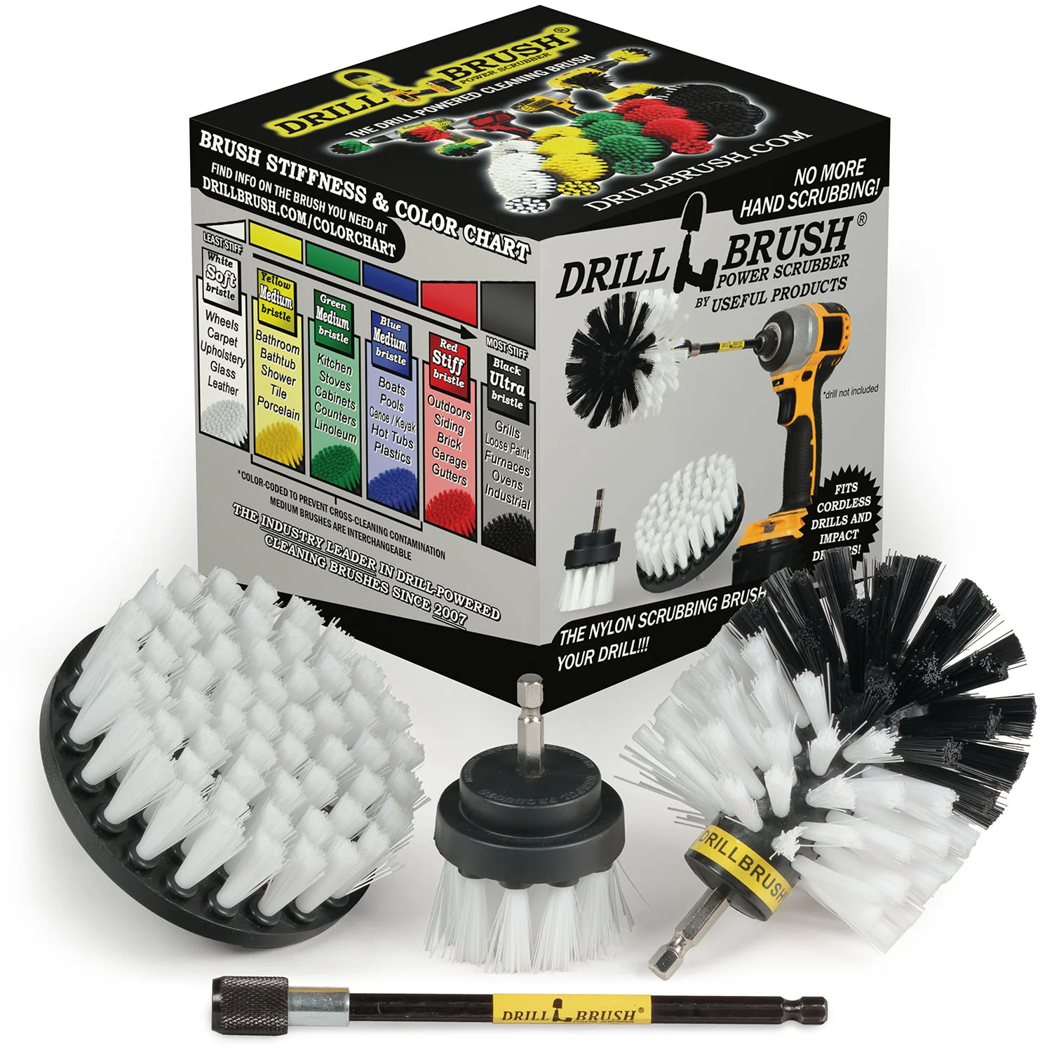 Original, 4in, & 2in White Brushes w/5in Ext. - Soft - Home & Auto | W-S-42O-5X-QC-DB