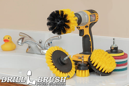 Edge, Original, 4in, & 2in Yellow Brushes w/4in Pads - Medium - Bathroom & Tub | S-YE42O-P4-WRB-3V-QC-DB - Image 8