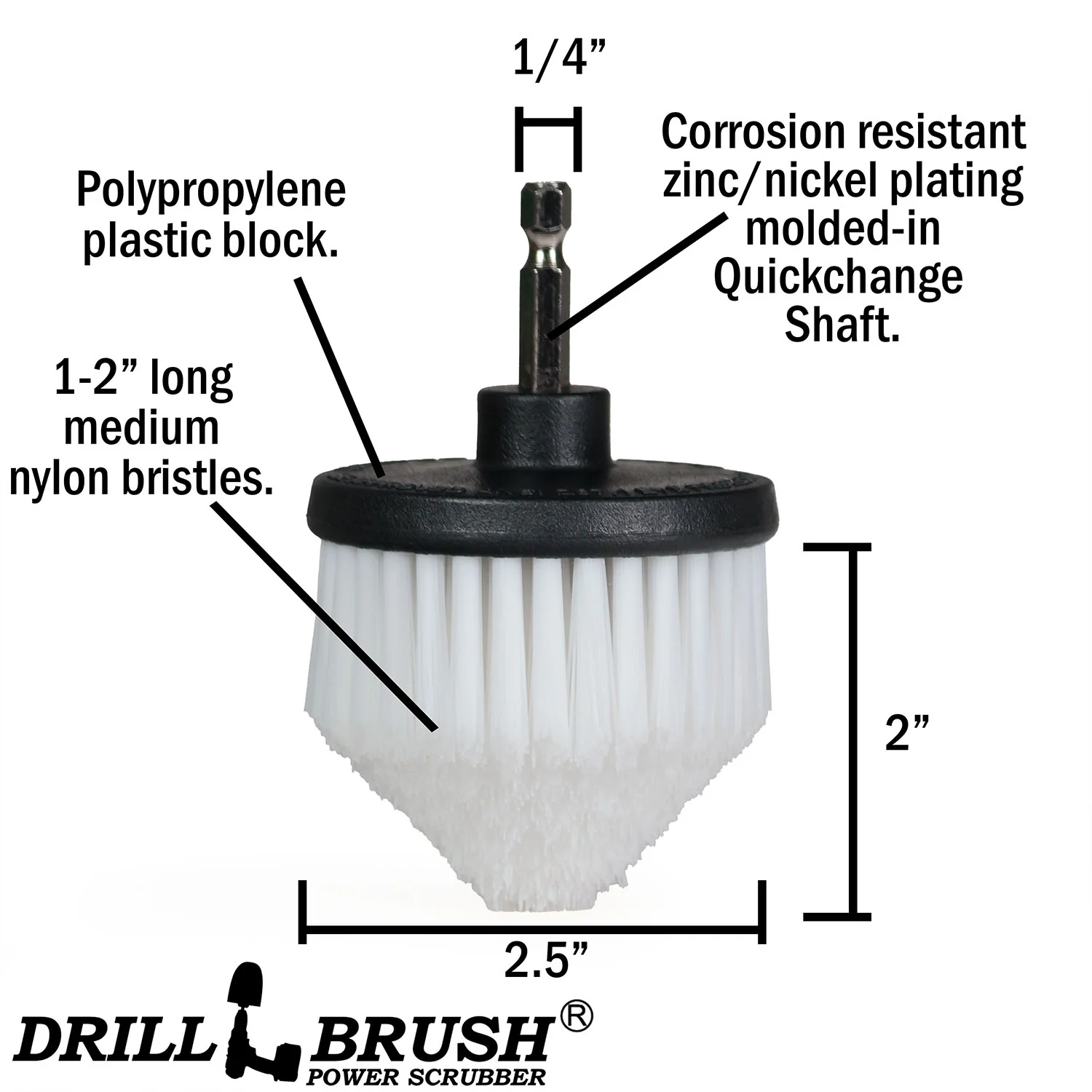 Original, 4in, 5in, 2in Short, and Corner White Brushes - Soft Bristles - Home & Auto Cleaning | W-S-542CO-QC-DB - Image 3