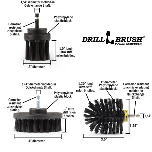 Original, 4in, & 2in-L Black Brushes - Ultra Stiff - Heavy Duty & Grill Cleaning | K-4OS-2L-QC-DB - Image 5