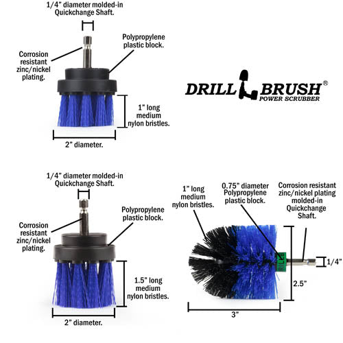 Ultimate Blue Brush Kit - Medium Bristles - Marine & Pool Cleaning | B-542OMS-2L-QC-DB - Image 5