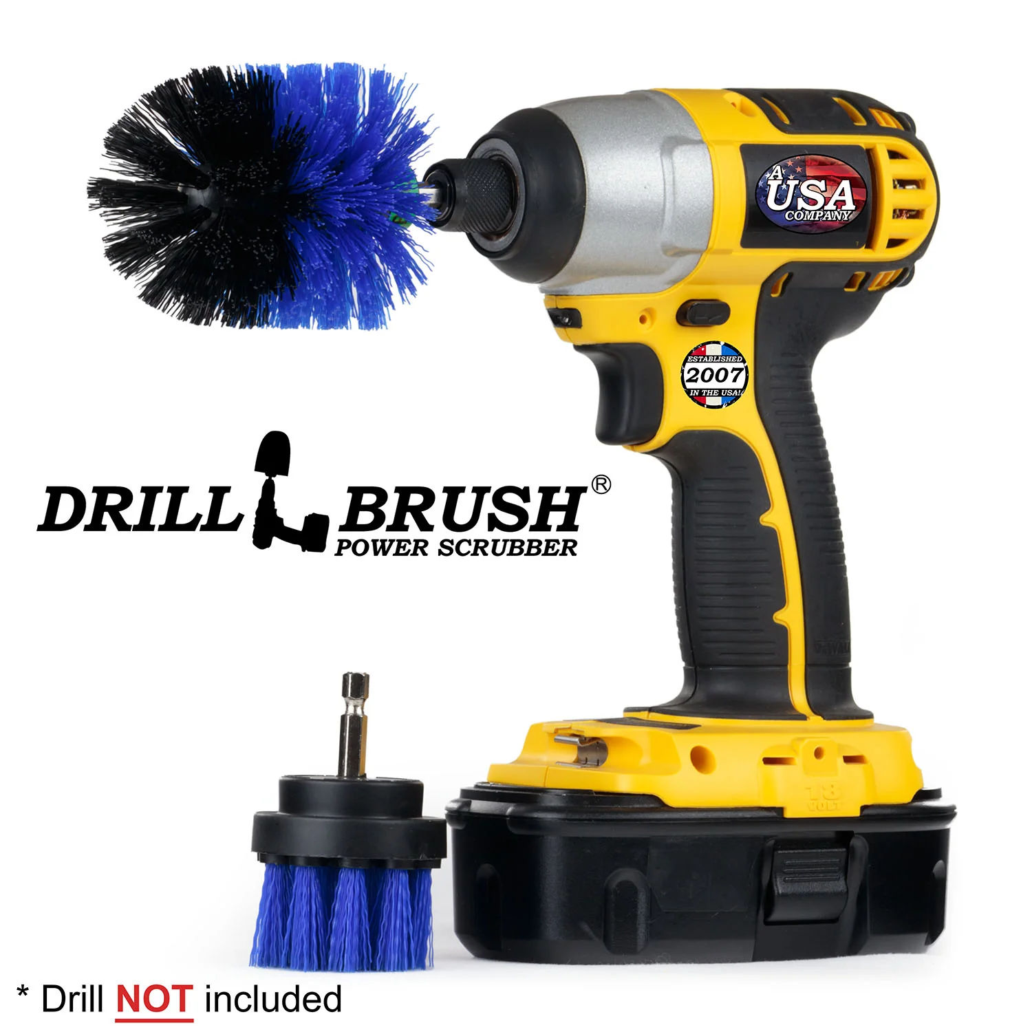 Mini & 2in Blue Brushes - Medium Bristles - Marine & Pool Cleaning | B-S-2M-QC-DB - Image 2