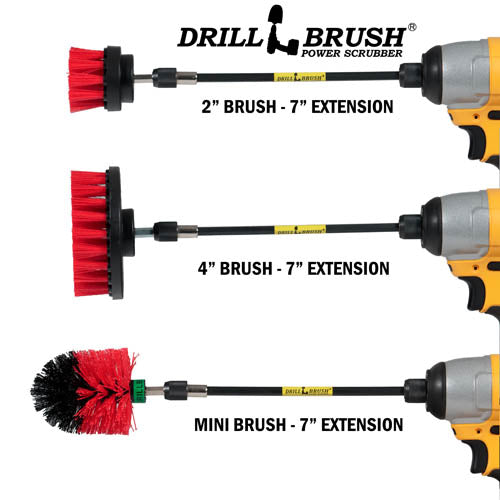 Ultimate Red Brush Kit w/7in Ext. - Stiff - Patio & Outdoor | R-542OMS-2L-7X-QC-DB - Image 3