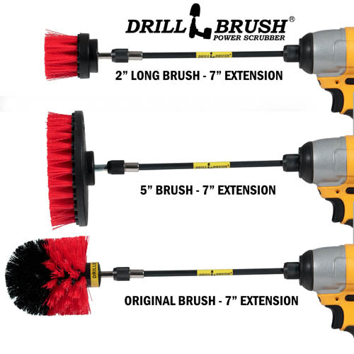 Ultimate Red Brush Kit w/7in Ext. - Stiff - Patio & Outdoor | R-542OMS-2L-7X-QC-DB - Image 4