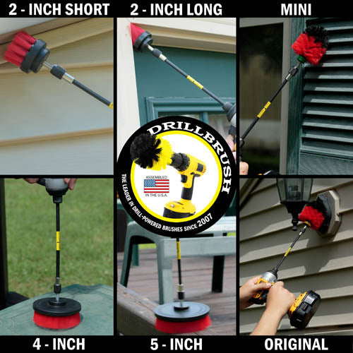 Ultimate Red Brush Kit w/7in Ext. - Stiff - Patio & Outdoor | R-542OMS-2L-7X-QC-DB - Image 5