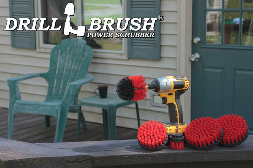 Original, 5in x2, 4in, & 2in Red Brushes - Stiff - Outdoor & Patio Cleaning | R-S-5542O-QC-DB - Image 6