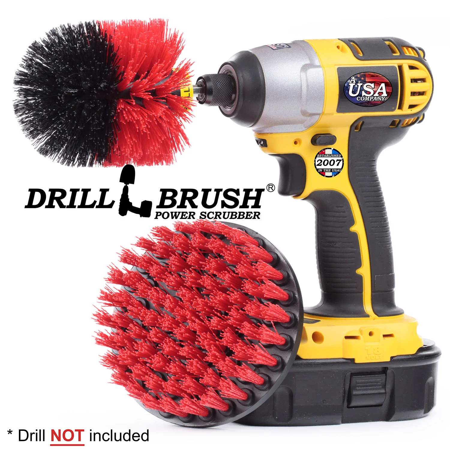 Original & 5in Red Brushes - Stiff Bristles - Outdoor & Patio Cleaning | R-S-5O-QC-DB - Image 2