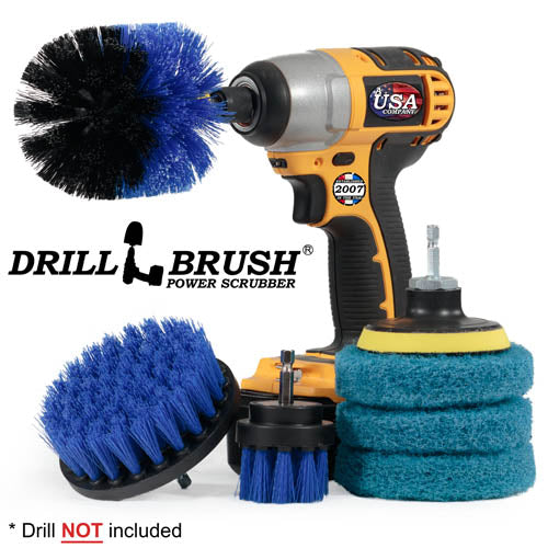 Original, 4in, & 2in Blue Brushes w/ Pads - Medium Bristles - Pool & Marine | S-B42O-P4-3B-3V-QC-DB - Image 2