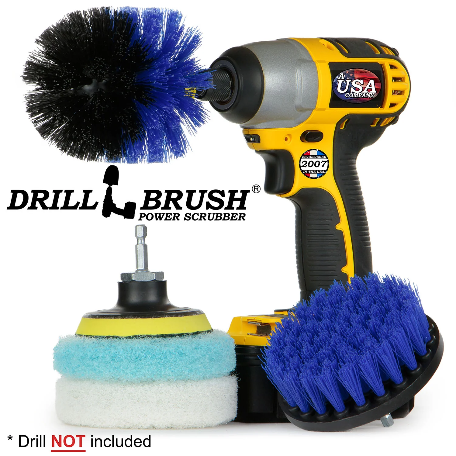 Original & 4in Blue Brushes w/4in Pads - Soft Pads - Pool & Marine | S-B4O-P4-WU-4V-QC-DB - Image 2
