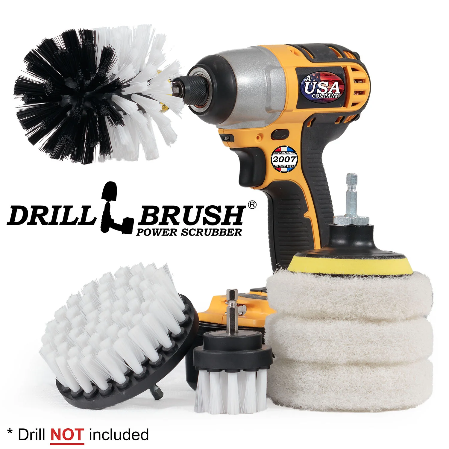 Original, 4in, & 2in White Brushes w/4in Pads - Soft - Home & Auto | S-W42O-P4-3W-3V-QC-DB - Image 2