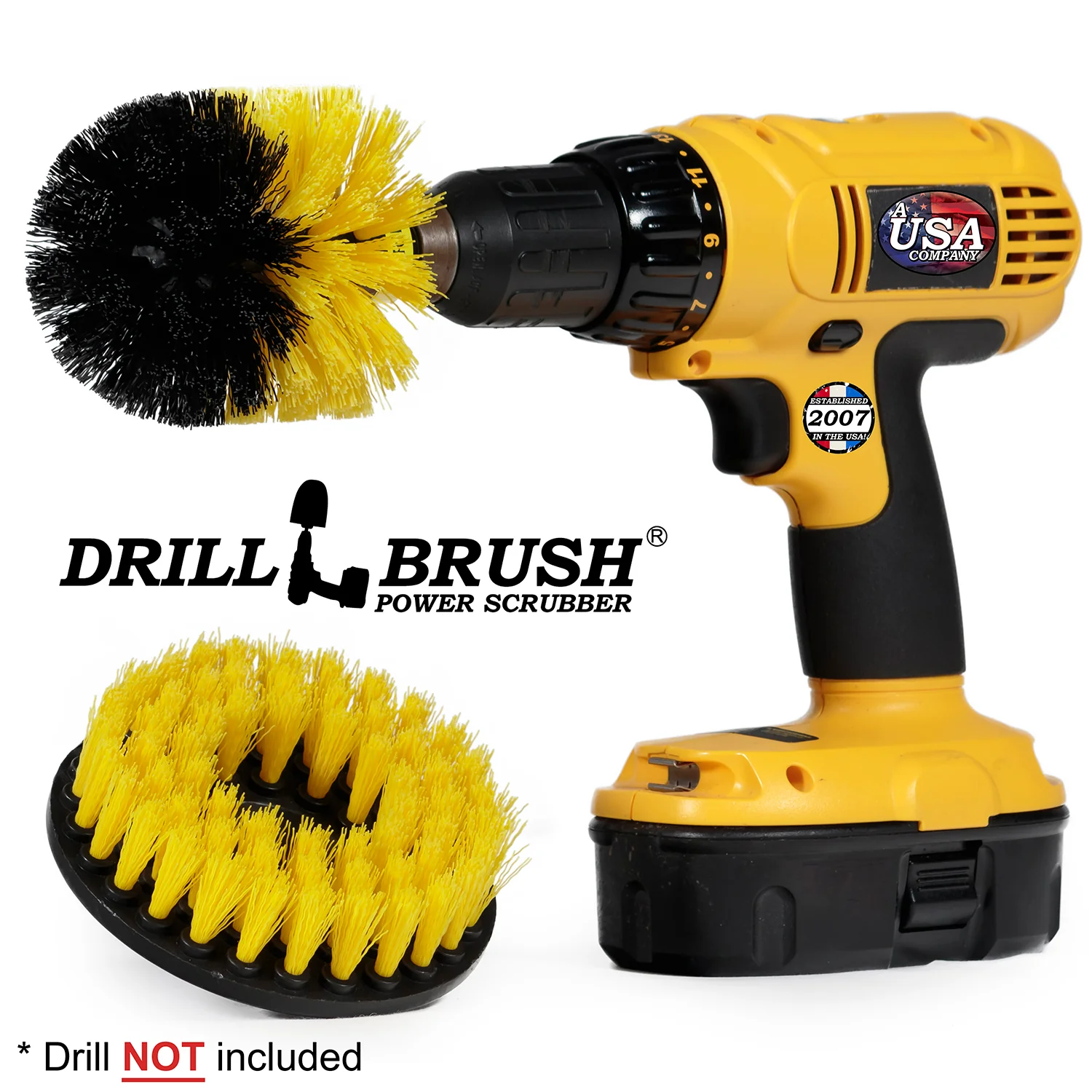 Original & 5in Hex Yellow Brushes - Medium Bristles - Bathroom & Shower Cleaning | Y-S-OQC-5H-DB - Image 2