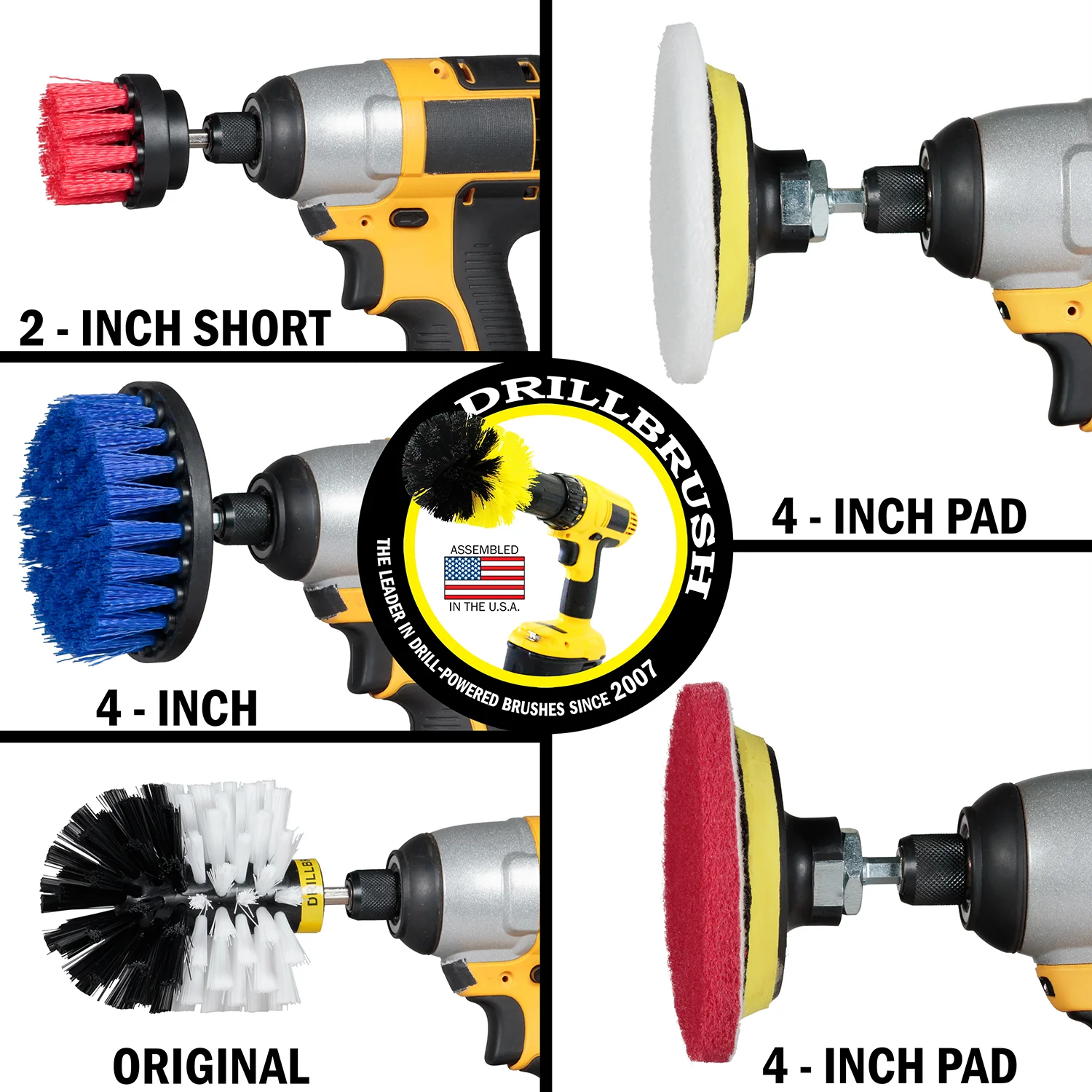 Variety Stiffness 4in, 2in Short, & Original Brush Kit with Useful All-Purpose Cleaning Paste Bundle - Soft, Medium, & Stiff Bristles - 260g Multi-Purpose Cleaning Paste | WO-B4-R2-3V-QC-DB-UP1 - Image 2